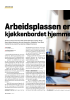 Arbeidsplassen er kjøkkenbordet hjemme