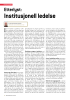 Etterlyst: Institusjonell ledelse