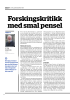Forskingskritikk med smal pensel