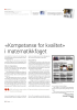 «Kompetanse for kvalitet» i matematikkfaget