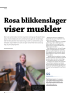 Rosa blikkenslager viser muskler