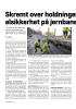 Skremt over holdningene til elsikkerhet på jernbaneanlegg