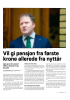 Vil gi pensjon fra første krone allerede fra nyttår
