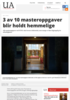3 av 10 masteroppgaver blir holdt hemmelige