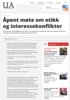 Åpent møte om etikk og interessekonflikter