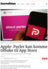 Apple: Parler kan komme tilbake til App Store