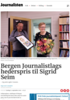 Bergen Journalistlags hederspris til Sigrid Seim