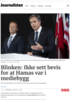 Blinken: Ikke sett bevis for at Hamas var i mediebygg