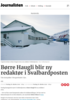 Børre Haugli blir ny redaktør i Svalbardposten