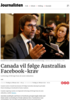 Canada vil følge Australias Facebook-krav