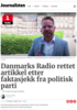 Danmarks Radio rettet artikkel etter faktasjekk fra politisk parti