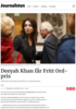 Deeyah Khan får Fritt Ord-pris