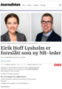 Eirik Hoff Lysholm er foreslått som ny NR-leder