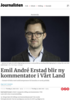 Emil André Erstad blir ny kommentator i Vårt Land