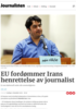 EU fordømmer Irans henrettelse av journalist