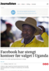Facebook har stengt kontoer før valget i Uganda