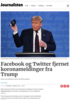 Facebook og Twitter blokkerte koronamelding fra Trump