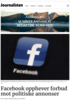 Facebook opphever forbud mot politiske annonser