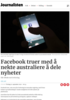 Facebook truer med å nekte australiere å dele nyheter