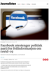 Facebook utestenger politisk parti for feilinformasjon om covid-19