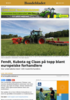 Fendt, Kubota og Claas på topp blant europeiske forhandlere