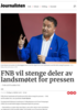 FNB vil stenge deler av landsmøtet for pressen
