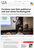Forskere som ikke publiserer nok kan miste forskningstid