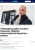 Frilansjournalist Anders Hammer tildeles Internasjonal Reporter-prisen