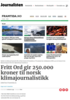 Fritt Ord gir 250.000 kroner til norsk klimajournalistikk