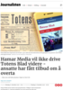 Hamar Media vil ikke drive Totens Blad videre - ansatte har fått tilbud om å overta