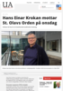 Hans Einar Krokan mottar St. Olavs Orden på onsdag