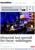 Historisk lavt seertall for Oscar-utdelingen