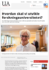 Hvordan skal vi utvikle forskningsuniversitetet?