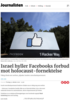 Israel hyller Facebooks forbud mot holocaust-fornektelse