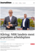Kåring: NRK landets mest populære arbeidsplass