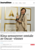 Kina sensurerer omtale av Oscar-vinner