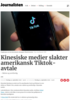Kinesiske medier slakter amerikansk Tiktok-avtale