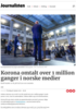 Korona omtalt over 1 million ganger i norske medier