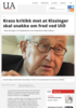 Krass kritikk mot at Kissinger skal snakke om fred ved UiO