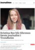 Kristina Bye blir Khronos første journalist i Trondheim