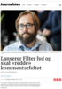 Lanserer Filter lyd og skal «redde» kommentarfeltet