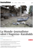 Le Monde-journalister såret i Nagorno-Karabakh