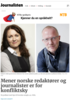 Mener norske redaktører og journalister er for konfliktsky