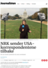 NRK sender USA-korrespondentene tilbake