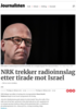 NRK trekker radioinnslag etter tirade mot Israel
