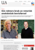 Om rektors bruk av retorisk anekdotisk bevisførsel