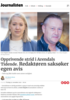 Opprivende strid i Arendals Tidende. Redaktøren saksøker egen avis