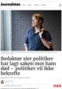 Redaktør sier politiker har lagt saken mot ham død - politiker vil ikke bekrefte