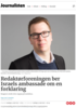Redaktørforeningen ber Israels ambassade om en forklaring