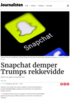 Snapchat demper Trumps rekkevidde